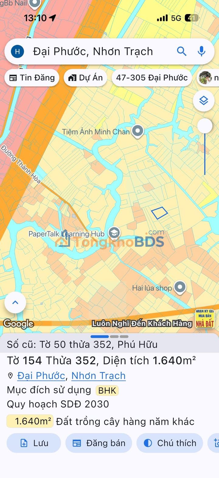 Đất Bình Chánh Thành Hòa 1.640m² 4,264 tỷ - Sổ đỏ chính chủ