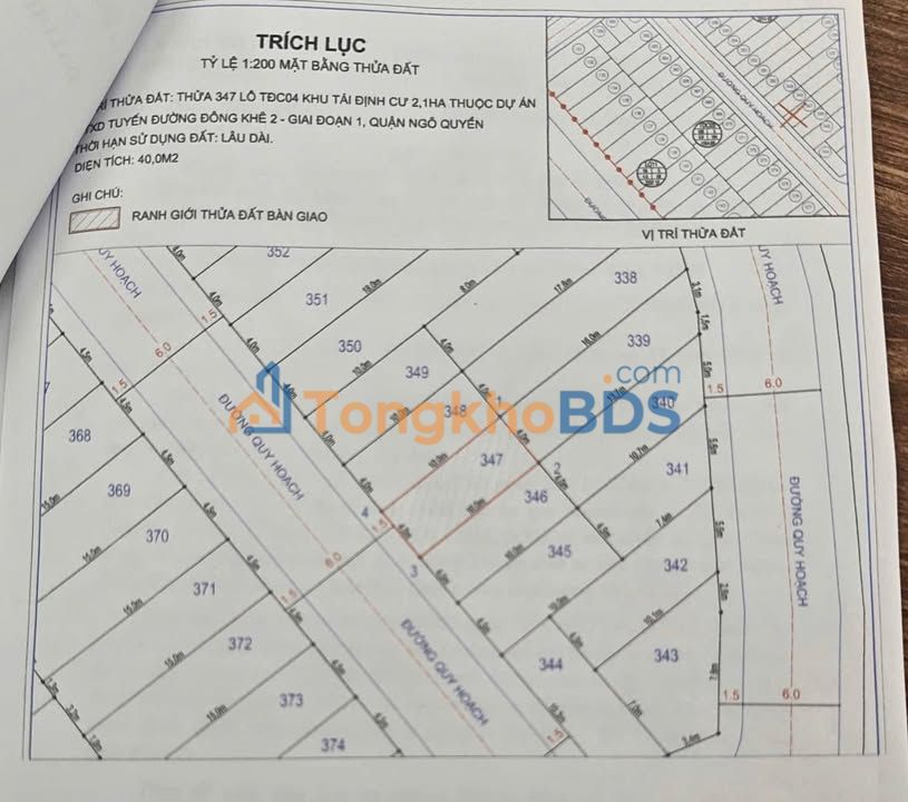 Đất Dương Kinh 40m² giá 5.32 tỷ - Sổ đỏ chính chủ