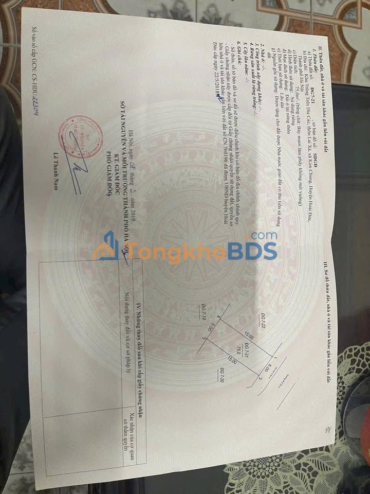 Đất nền Vân Canh Hoài Đức 75m² 1.35 tỷ - Sổ đỏ chính chủ mặt đường