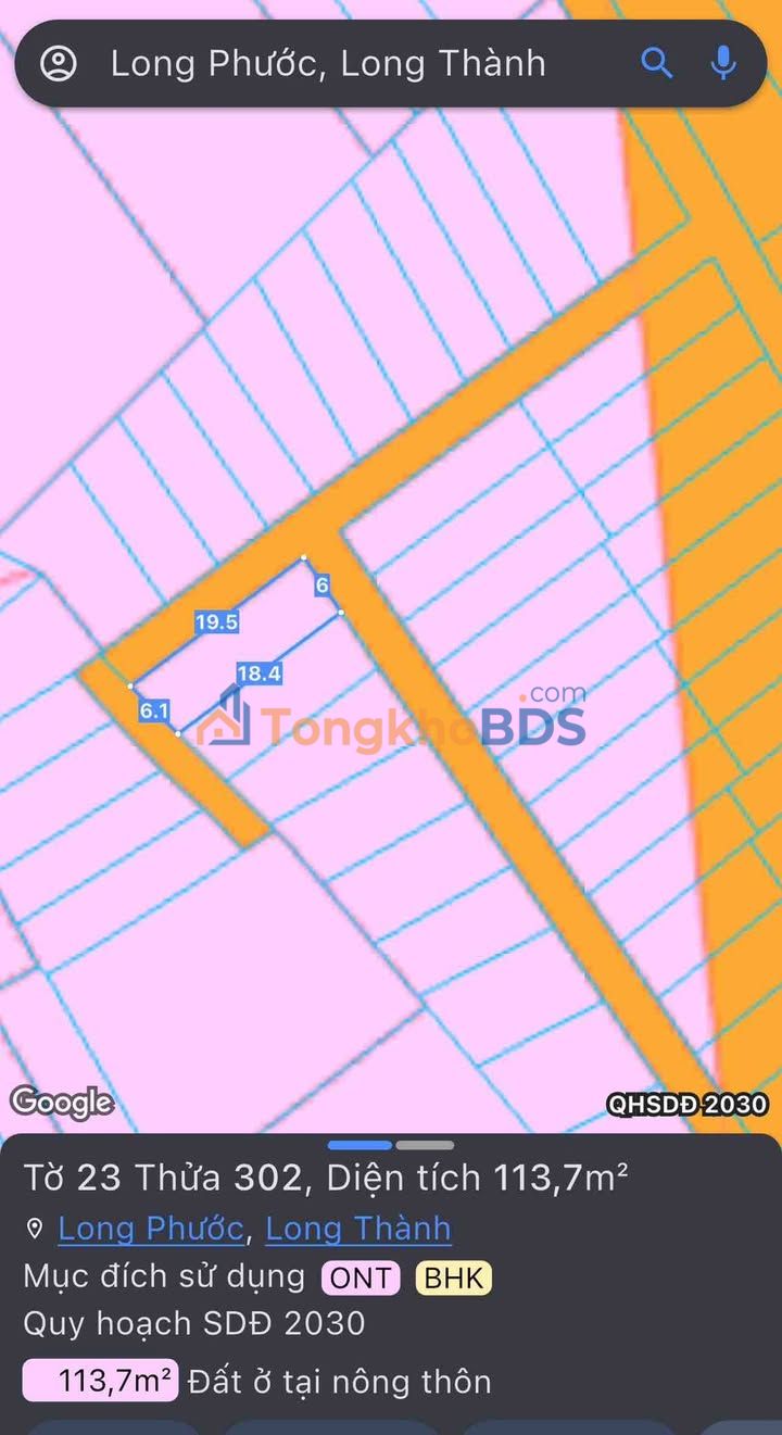 Đất nền Long Phước Long Thành 114m² 2 tỷ - Sổ đỏ chính chủ