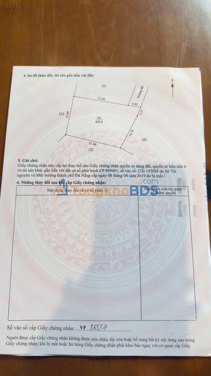 Đất nền Liên Chiểu 409m² 2.85 tỷ - Sổ đỏ chính chủ
