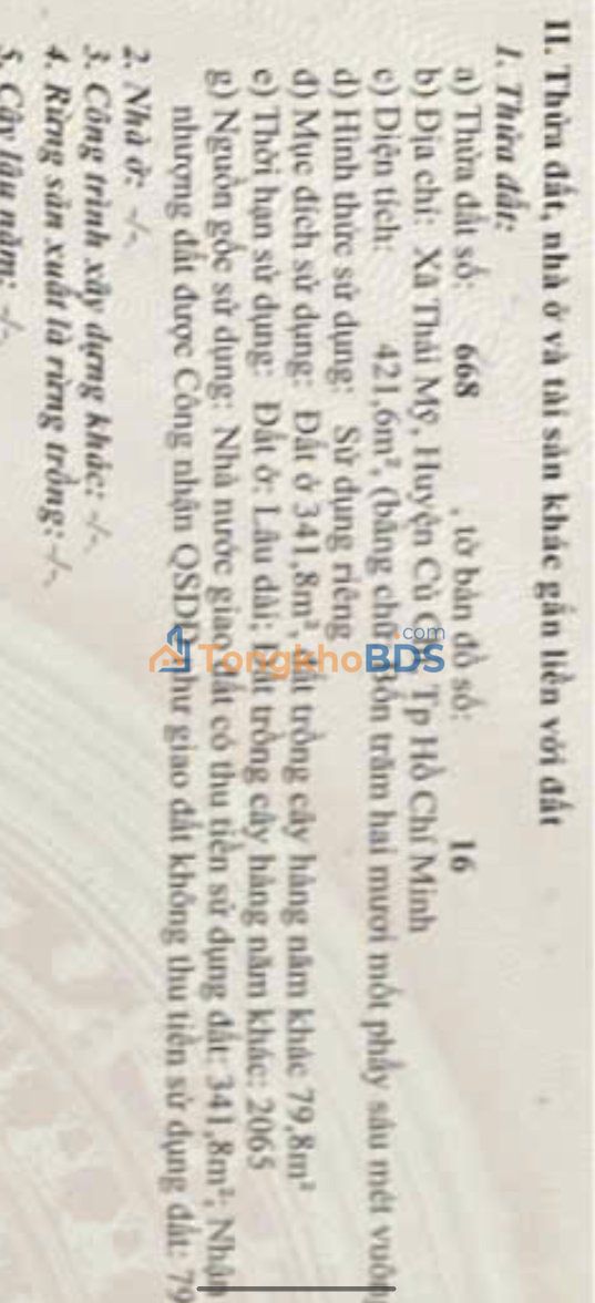 Đất Củ Chi Thái Mỹ 421m² giá 3.8 tỷ - Tiềm năng tăng giá