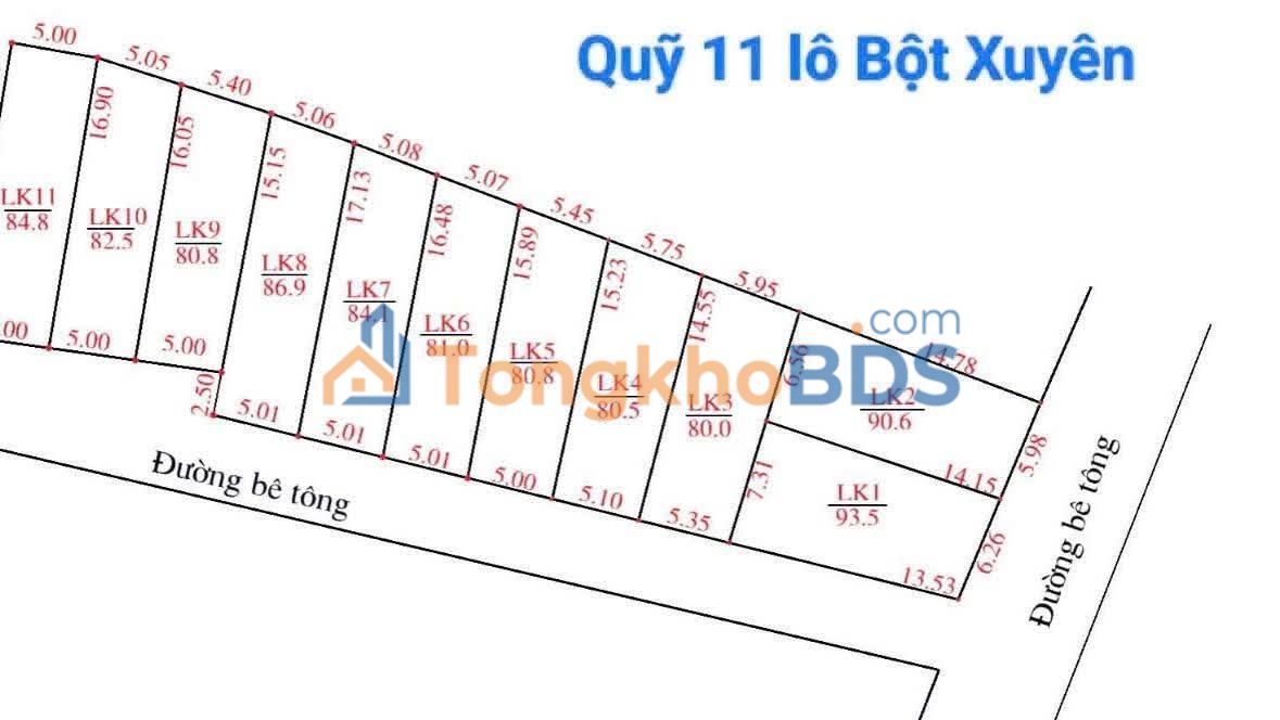 Đất nền Đại Hưng Mỹ Đức 81m² giá 1 tỷ - Sổ đỏ chính chủ