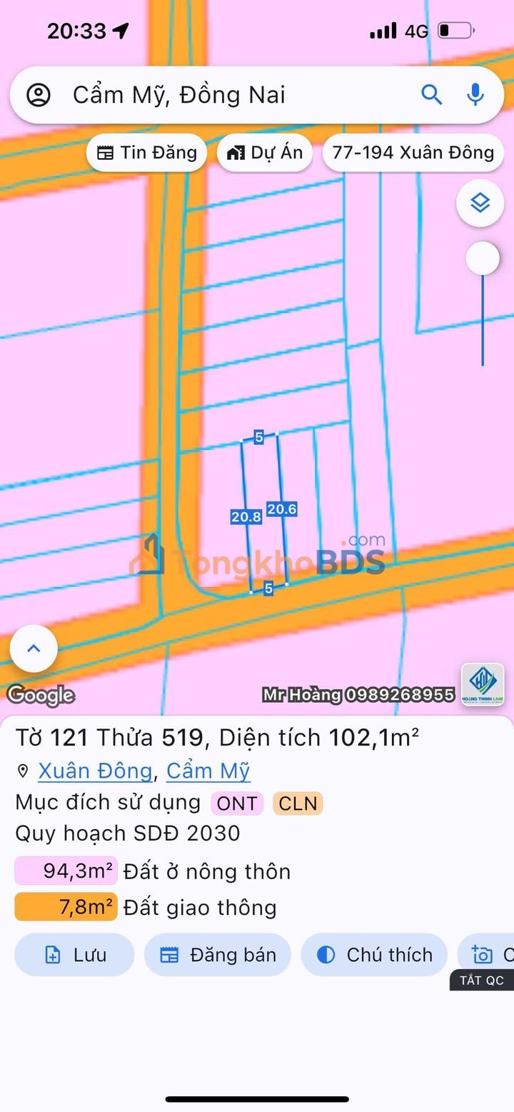 Đất Xuân Tây Cẩm Mỹ 100m² 360 triệu - Sổ hồng sẵn
