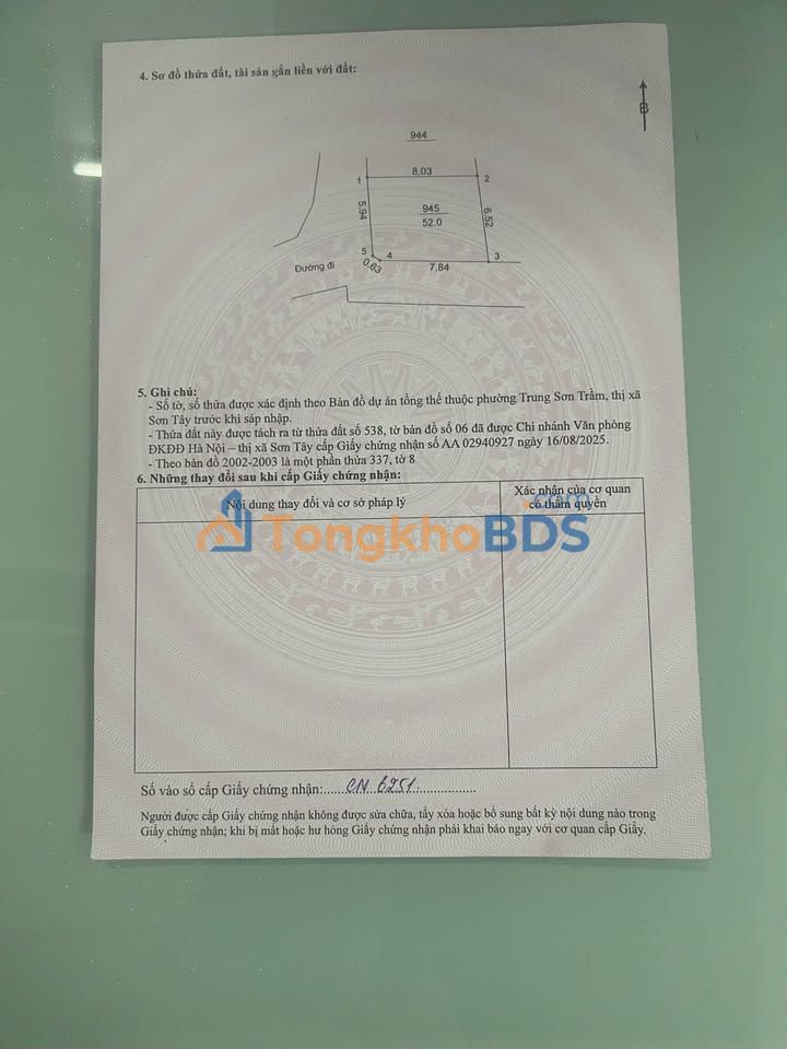 Đất nền Sơn Tây QL21 52m² 2 tỷ - Sổ hồng sẵn