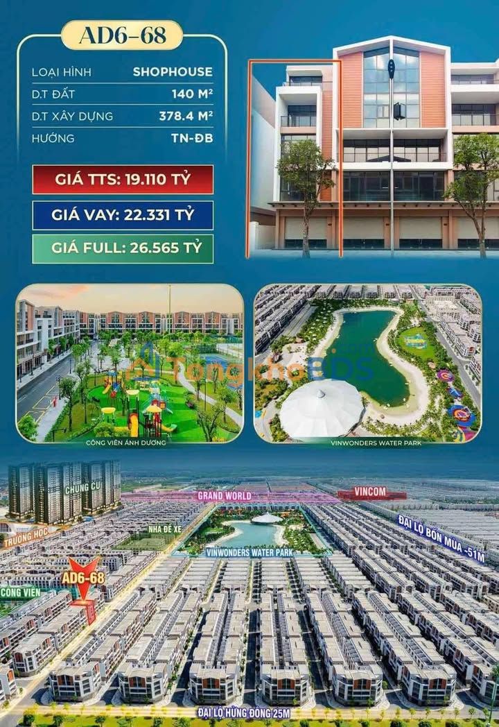 Shophouse Long Bien OCP2 140m² 19.11 tỷ - Cho thuê ngay