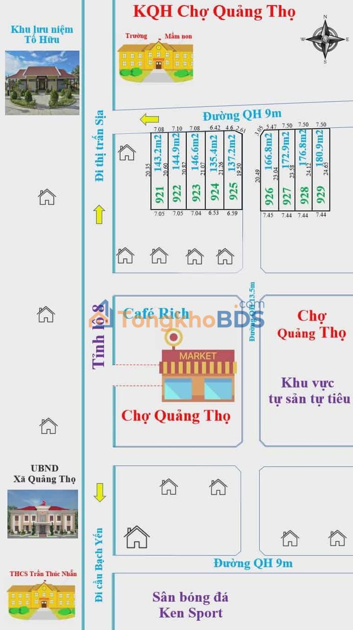 Đất nền Quảng Thọ, Quảng Điền 135m² 870-960 triệu - Sổ đỏ chính chủ