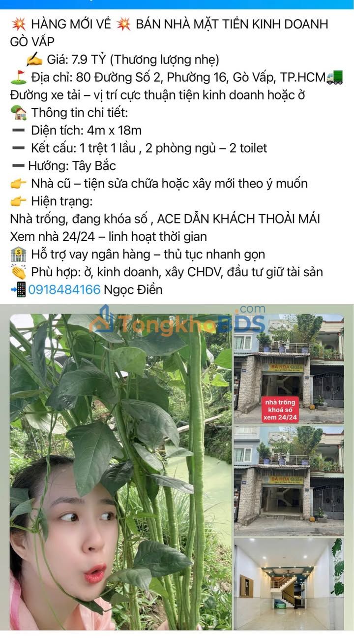 Nhà mặt tiền Quận 8 72m² 7.9 tỷ - Mặt tiền kinh doanh