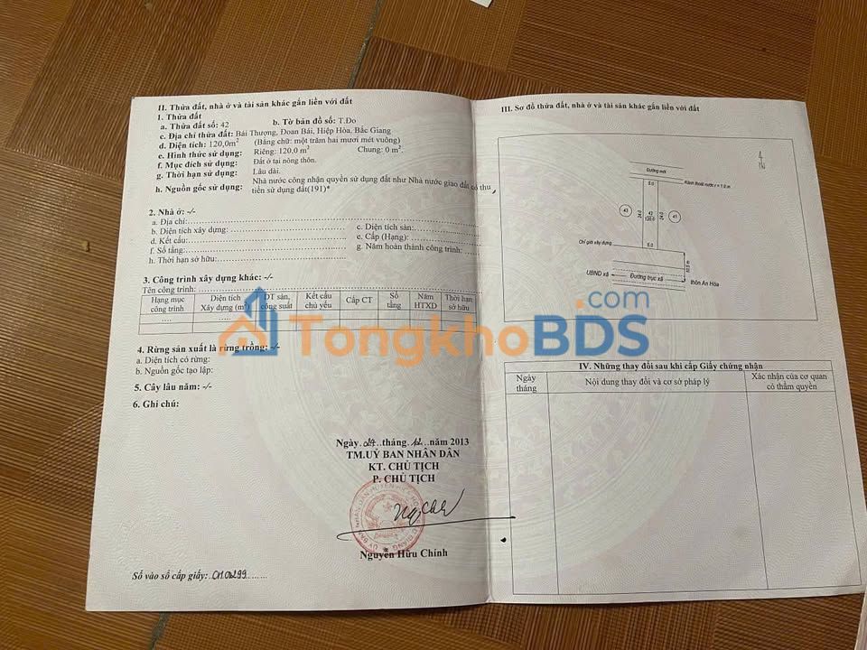 Đất nền Đoan Bái Hiệp Hòa 120m² 2 tỷ - Sổ đỏ chính chủ