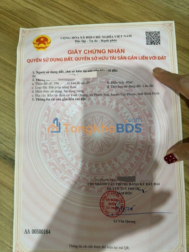 Đất nền Tuy Phước 80m² 900 triệu - Đường to ô tô