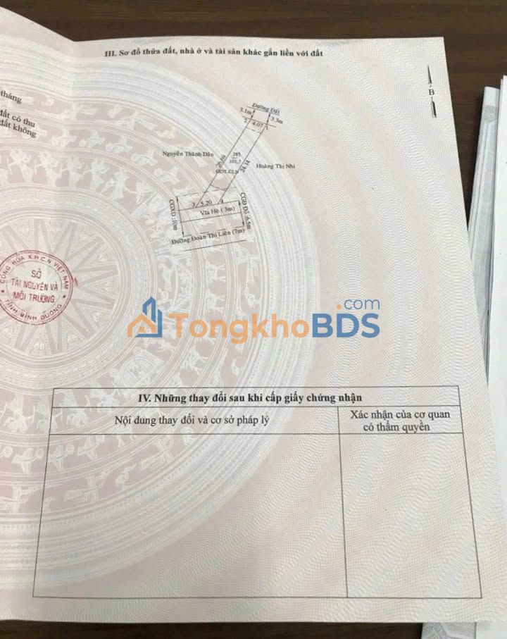 Đất nền Thủ Dầu Một Đoàn Thị Liên 100m² 5 tỷ - Sổ đỏ chính chủ