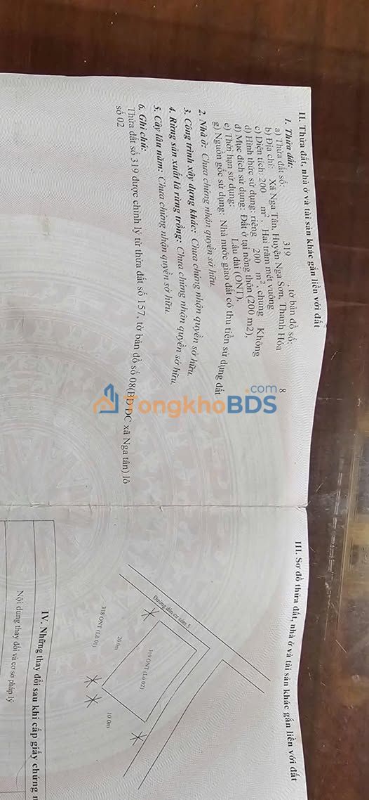 Đất nền Nga Tân Thanh Hóa 200m² - Sổ đỏ chính chủ