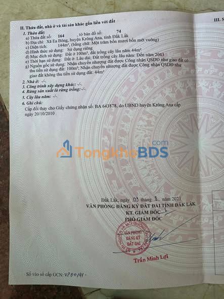 Đất nền Ea Na Krông Ana 144m² 8.928 tỷ - Sổ đỏ chính chủ