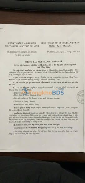 Đất nền Phong Hòa Lai Vung 2.993,3m² - Đầu tư dài hạn