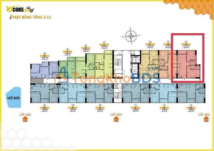 Căn hộ Bcons Bee Dĩ An 61m² Giá 2.2 Tỷ - Sổ Hồng Sẵn