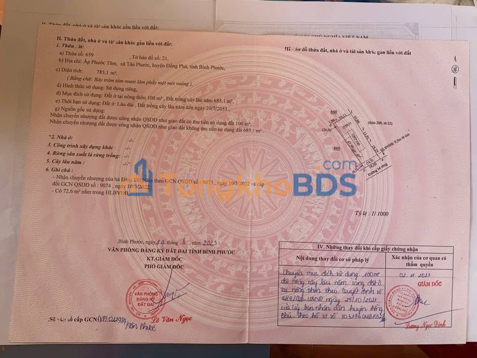 Đất nền Tân Phước Đồng Phú 752m² 1,44 tỷ - Sổ đỏ chính chủ