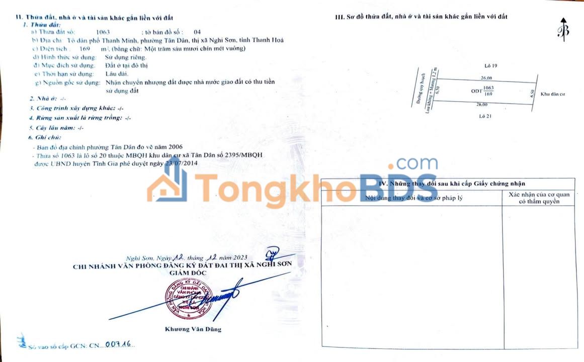 Đất nền Phường Tân Dân 169m² giá 1 tỷ - Sổ đỏ chính chủ