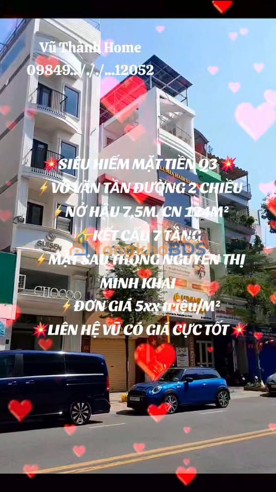 Nhà phố Võ Văn Tần Q3 124m² 62 tỷ - Mặt tiền kinh doanh