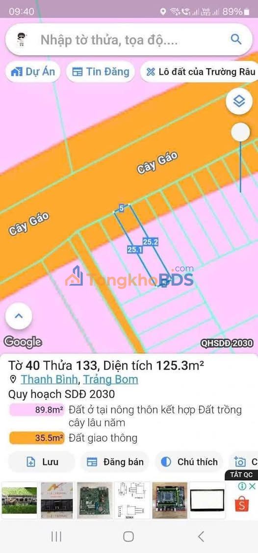 Đất nền Nguyễn Hoàng Trảng Bom 130m² 1.11 tỷ - Sổ đỏ chính chủ