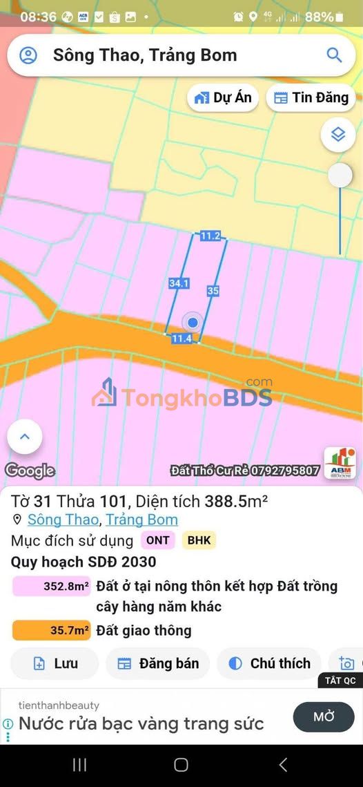 Nhà Mặt Tiền Kinh Doanh Trảng Bom 388.5m² - Giá 1.8 Tỷ