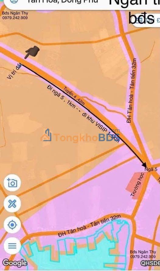 Đất nền Tân Hòa Đồng Phú 175m² hơn 600tr - Đất thổ cư 100%