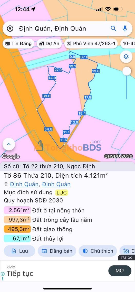 Đất nền Thị trấn Định Quán 1.440m² 3.8 tỷ - Tiềm năng tăng giá