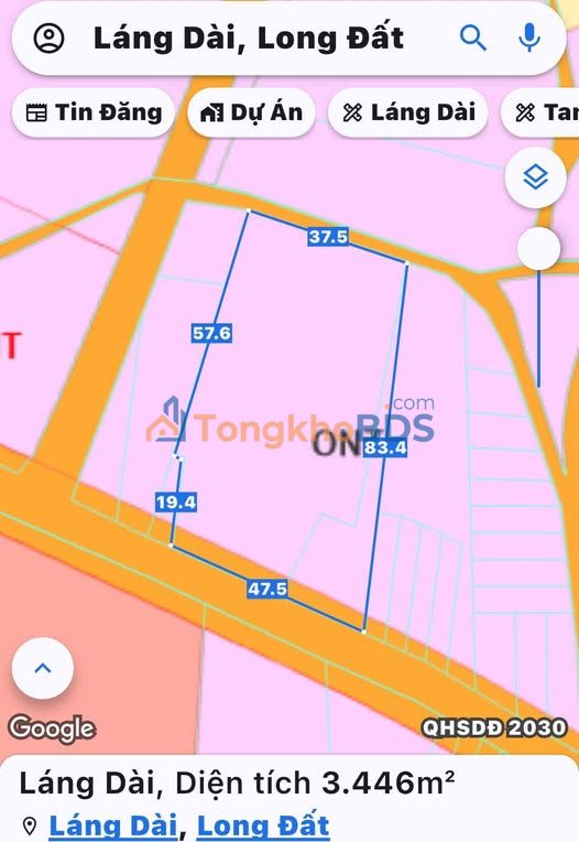 Đất Long Tân-Láng Dài 3.476m² giá 3,8 tỷ - Đường to ô tô