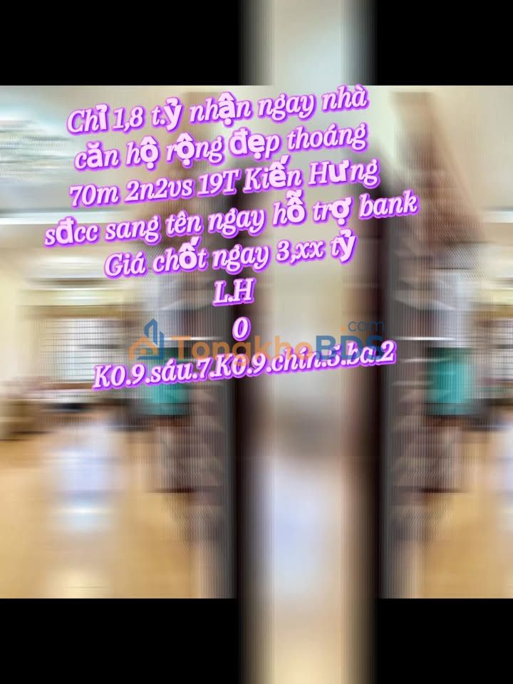 Chung cư 70m² Hà Đông - Giá 3.x tỷ, Sổ đỏ, Full nội thất