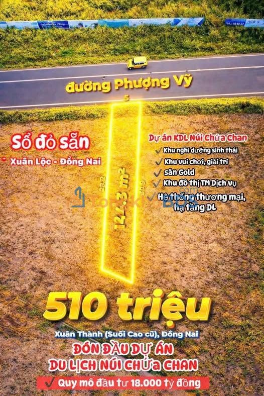 Đất nền Xuân Lộc - Đồng Nai: 144m² full thổ cư, mặt tiền nhựa 510 triệu