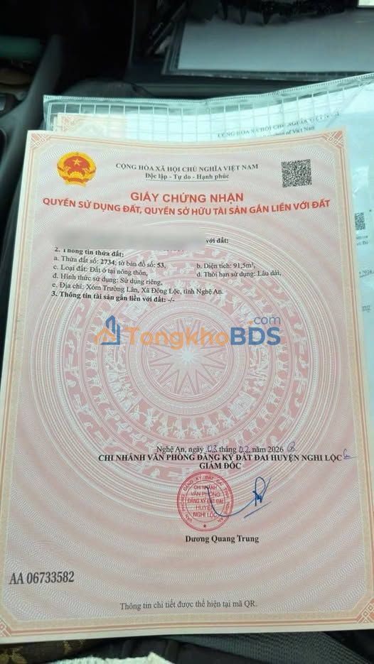 Đất nền Nghi Trung Nghi Lộc 91m² 1.1 tỷ - Sổ đỏ chính chủ