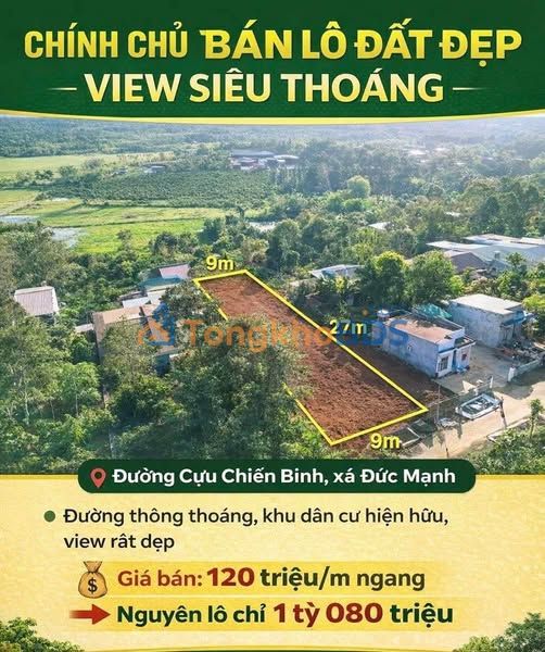 Đất nền Đức Mạnh Đắk Mil 243m² 1.08 tỷ - Sổ đỏ chính chủ