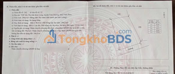 Đất Vĩnh Phúc 296m² giá 3.x tỷ - Sổ đỏ sẵn, gần đường 310