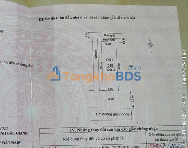 Đất nền Thị trấn Cao Thượng 120m² 1,2 tỷ - Thổ cư 100%