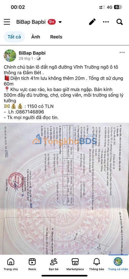 Đất nền Đông Mạc Nam Định 109m² giá 1,38 tỷ - Sổ đỏ chính chủ