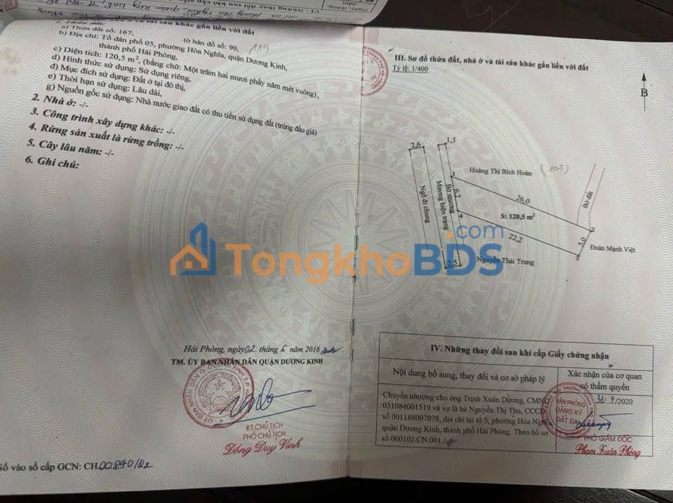 Đất Hòa Nghĩa Dương Kinh 120.5m² 3.615 tỷ - Đường to ô tô