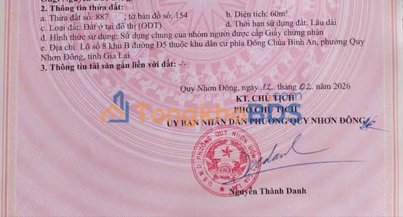 Đất nền Quy Nhơn Đ5 60m² 2 tỷ - Tiềm năng tăng giá ngay