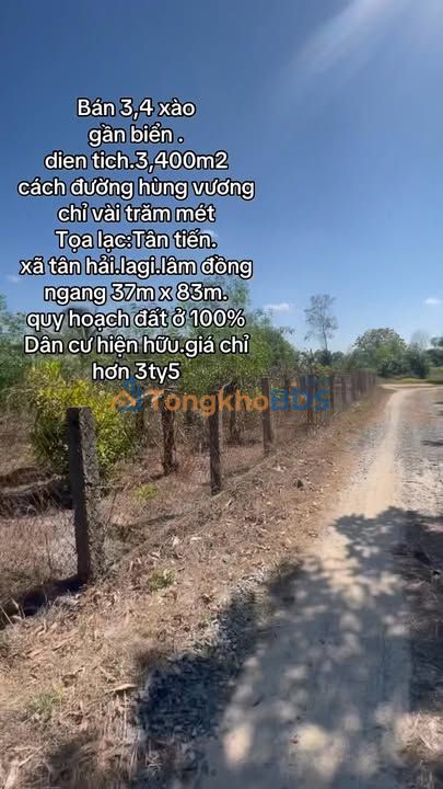 Đất nền Tân Hải La Gi 3.000m² 3.5 tỷ - Đất thổ cư 100%