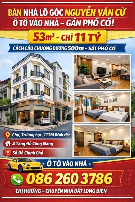 Nhà lô góc Long Biên 53m² 11 tỷ - Chính chủ bán