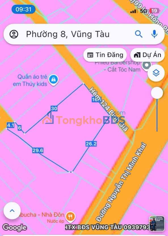 Đất nền Phường 8 Vũng Tàu 612m² - Sổ đỏ chính chủ