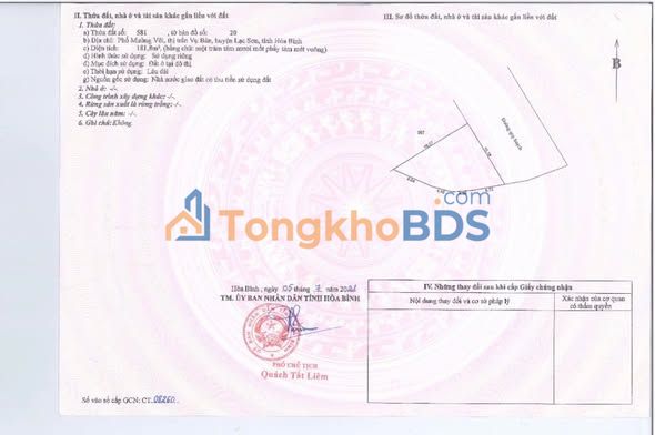 Đất nền Phố Mường Vôi Lạc Sơn 181m² 1.267 tỷ - Sổ đỏ chính chủ