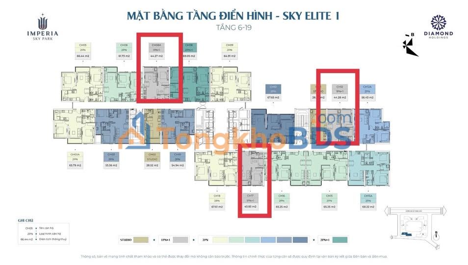 Căn hộ Imperia Sky Park Vĩnh Tuy 63m² - Bàn giao ngay