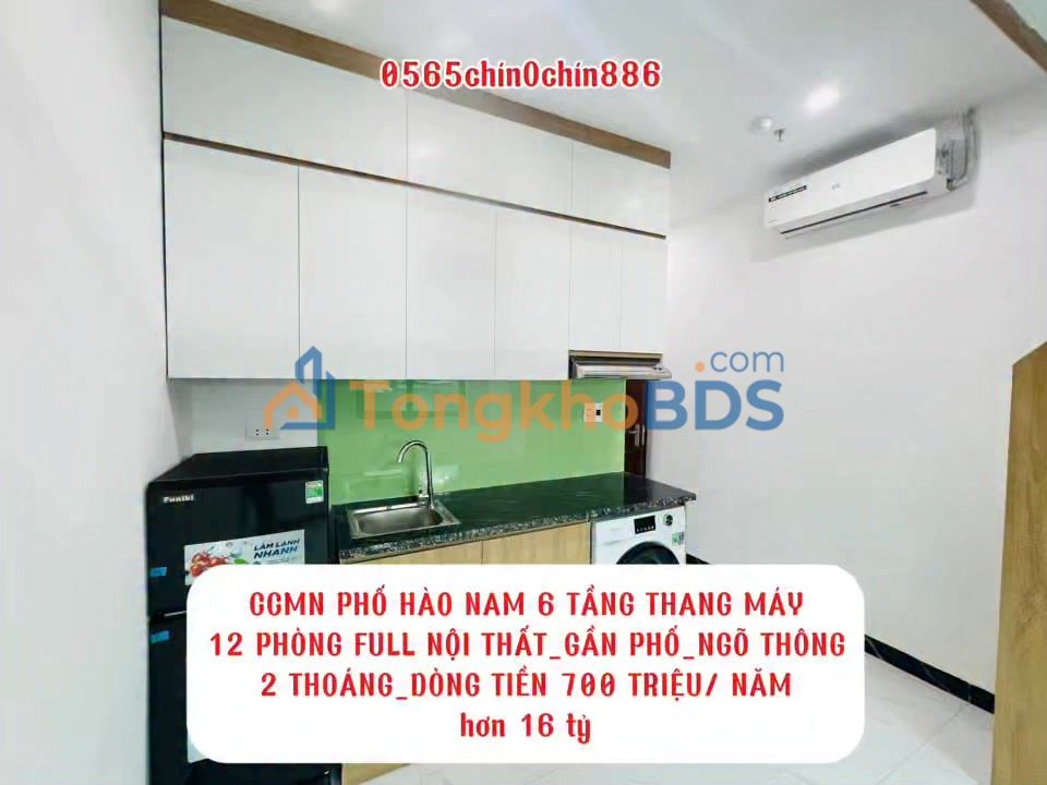 Nhà CCMN Hào Nam 64m² 6 Tầng Thang Máy - Dòng Tiền 700 Triệu/Năm