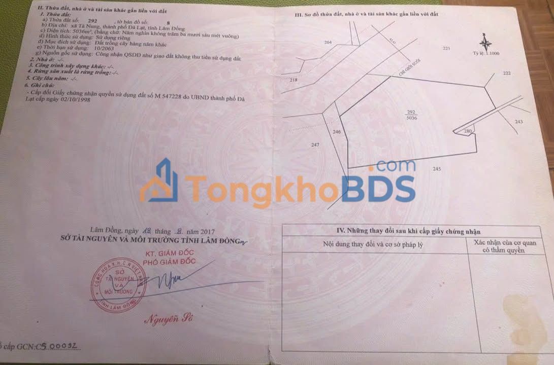 Đất Tà Nung Lâm Hà 8.000m² 13 tỷ - Sổ đỏ