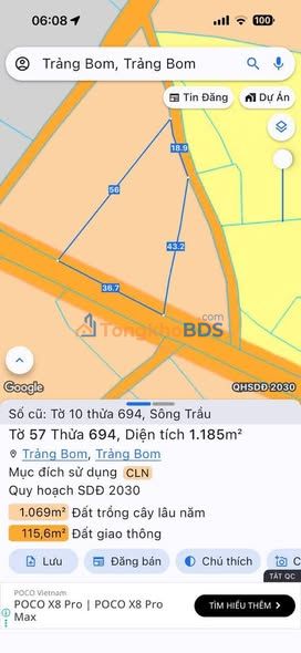 Đất nền Ấp 6 Sông Trầu 360m² giá 8xxtr - Đường ô tô