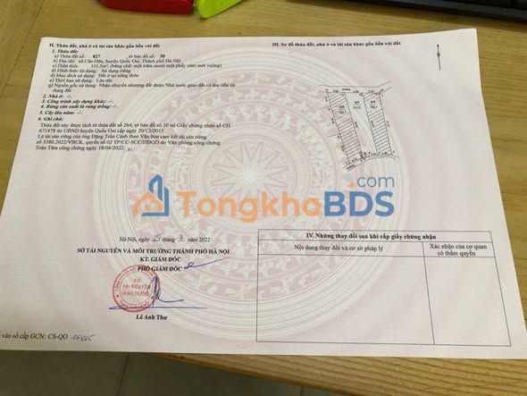 Đất nền TL421B Cấn Thượng 111m² 333 triệu - Sổ đỏ chính chủ