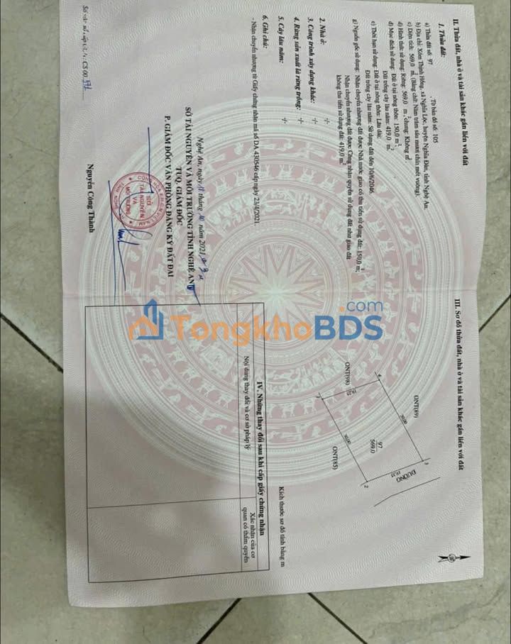 Đất nền Nghĩa Lộc Nghĩa Đàn 700m² - Sổ đỏ chính chủ