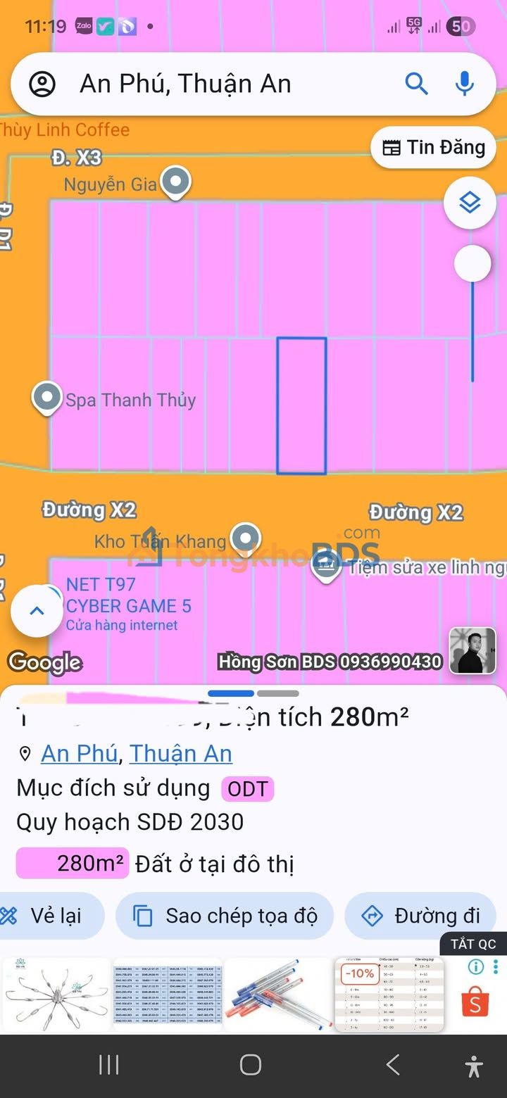 Đất nền An Phú Thủ Đức 280m² 10.5 tỷ - Thổ cư 100%