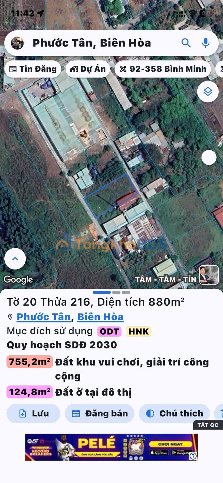 Đất nền Phước Tân 360m² 3.5 tỷ - Sổ đỏ chính chủ, đầu tư tốt