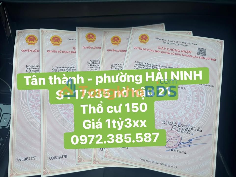 Đất nền Kỳ Ninh Kỳ Anh 595m² dưới 700tr - Sổ đỏ