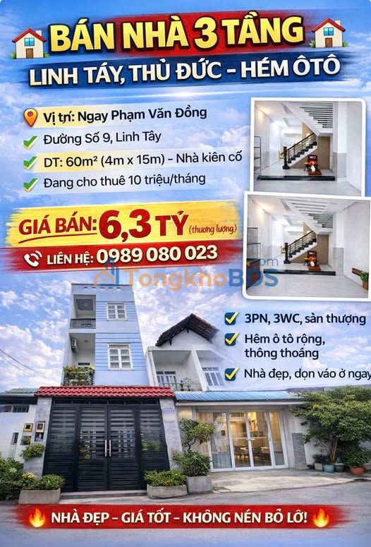 Nhà Linh Tây Thủ Đức 60m² - Chính chủ bán gấp